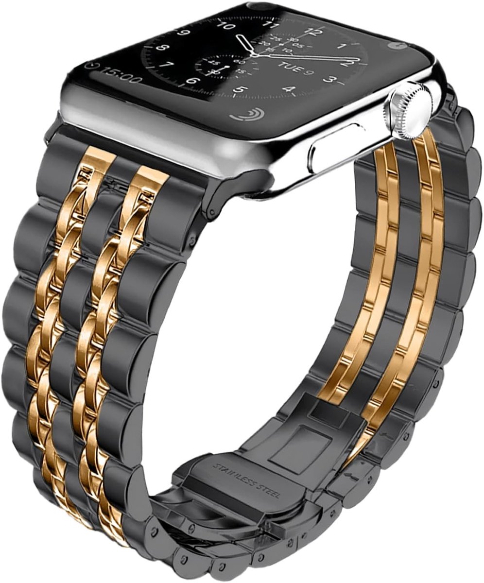 Stalen vervangende horlogeband voor 49 mm, 45 mm, 44 mm, 42 mm Apple Watch - Damesarmband, stijlvol en duurzaam, geschikt voor Ultra, SE en Series 9 tot 4