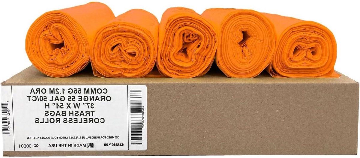 Sterke Vuilniszakken - Grote Afvalzakken - Afval Opruimen - Industriële Sterkte - 94 x 137 cm - Oranje
