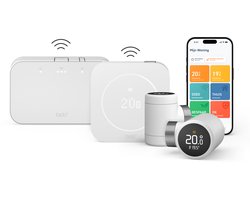 tado° Draadloze Slimme Thermostaat X (2e gen.) Multi-Room Starterskit - Incl. 2 Radiatorknoppen -…