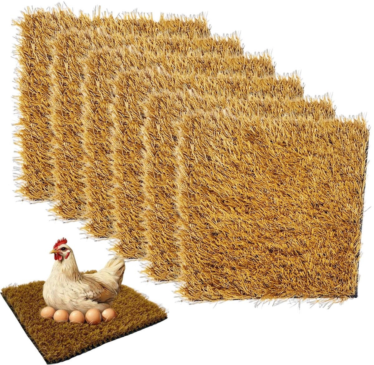 Omgoods - Zacht Nestkussen voor Kippen met Kunstgras, 30 x 30 cm