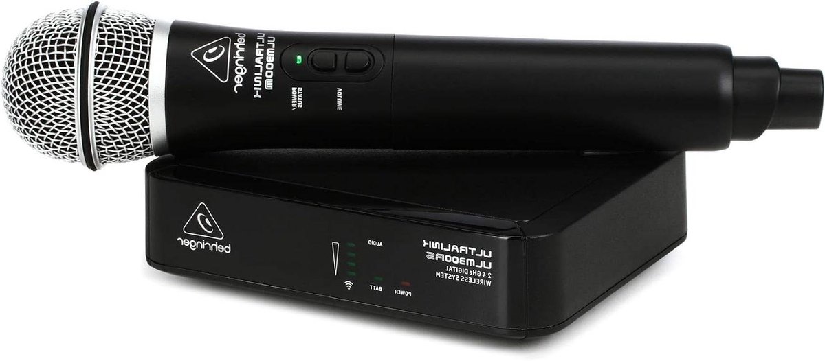 Draadloos microfoonsysteem - Handmicrofoon set - Optredens geven - 2.4 GHz digitale werking - 60 meter bereik - Zwart zilver