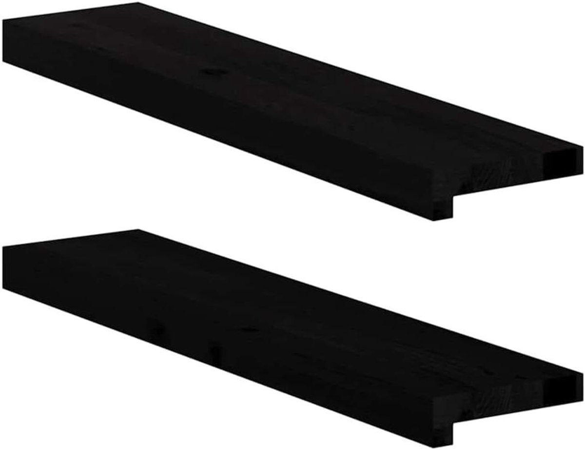 Houten Vensterbanken - Raamplaten Set - Decoratie Plaatsen - Massief Eikenhout - 70x15x2 cm - Donkerbruin