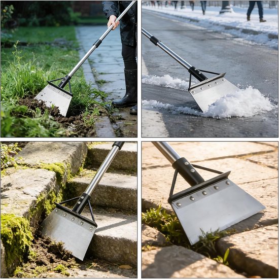 Reinigingsschep - Tuinschep - Onkruid verwijderen - Lange steel - 200 cm - Zilver — afbeelding 4