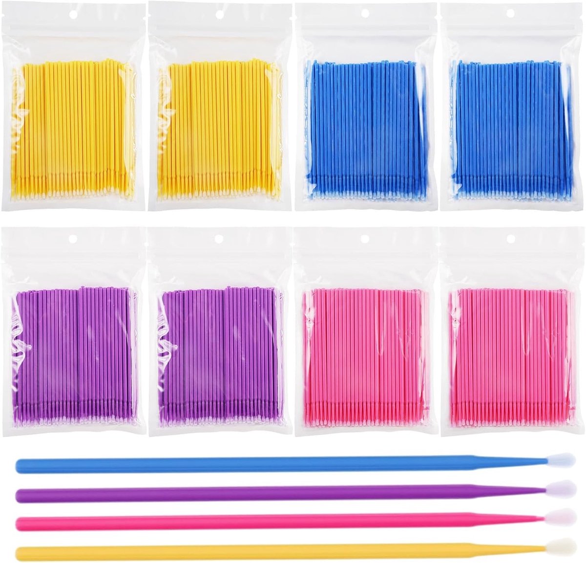 Wegwerp Microborstels voor Make-up en Wimperextensions - 800 Stuks Micro Applicators voor Precisie en Kleuren