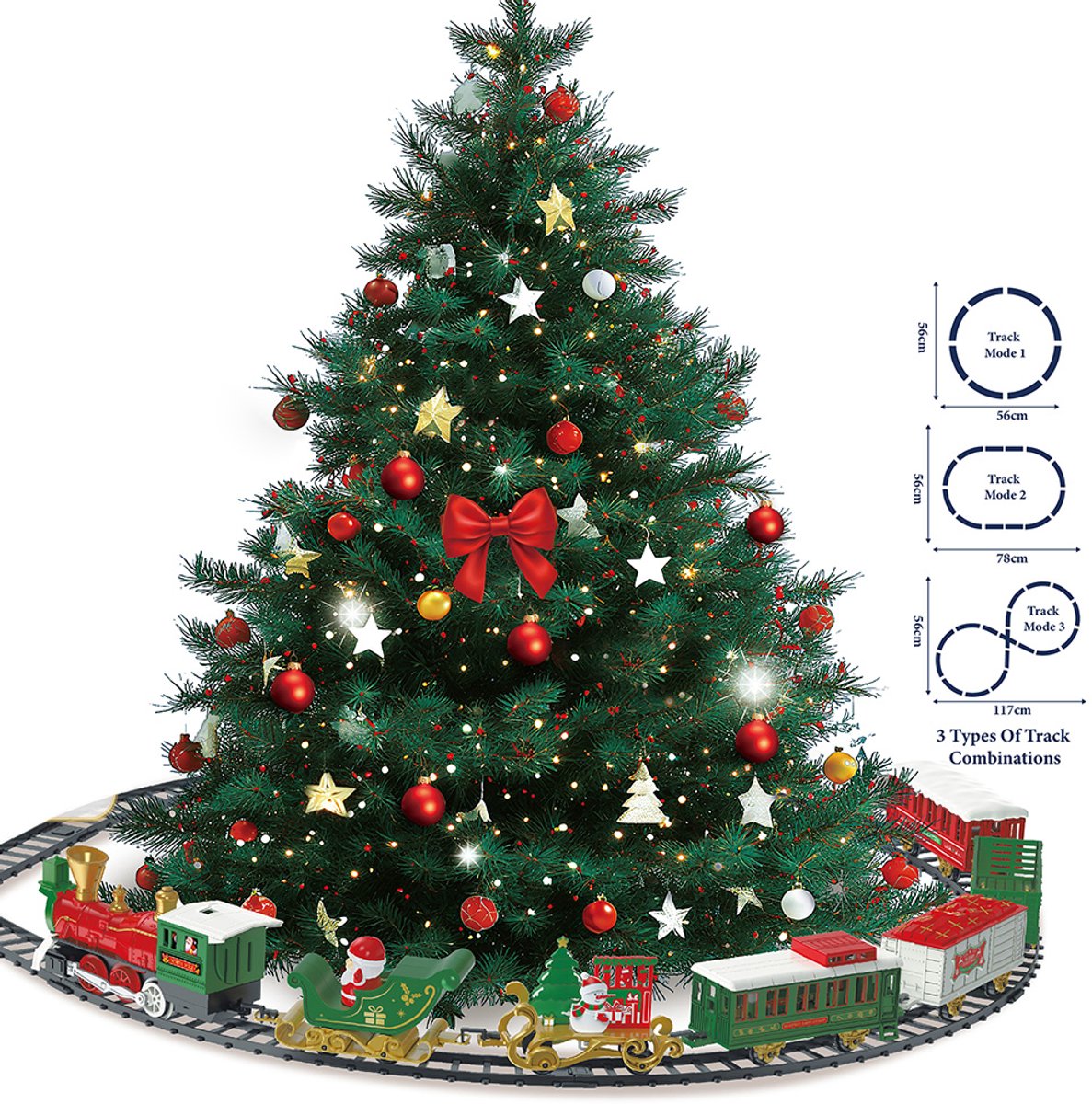 Clayre & Eef Kerstdecoratie Trein Groen Kunststof