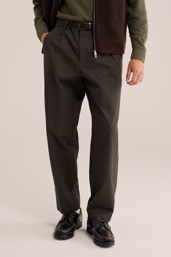 WE Fashion Heren loose fit broek van twill