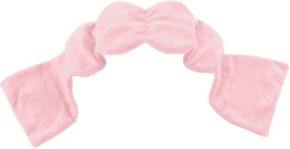 Zwaar Slaapmasker voor Diepe Ontspanning en Rustige Nachten, 78 cm Lang met Parels en Katoen, Ideaal voor Reizen (Roze, Fluffy Gevoel)