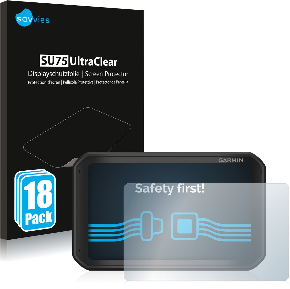 Savvies - Screenprotector voor Garmin Catalyst - Folie Beschermfolie transparant 18 Stuks