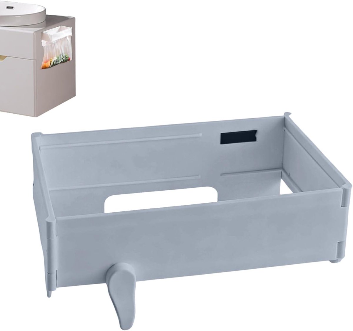 Afvalzakhouder - Vuilniszak frame - Afval organiseren - Magnetische sluiting - 18.5x12.5cm - Wit