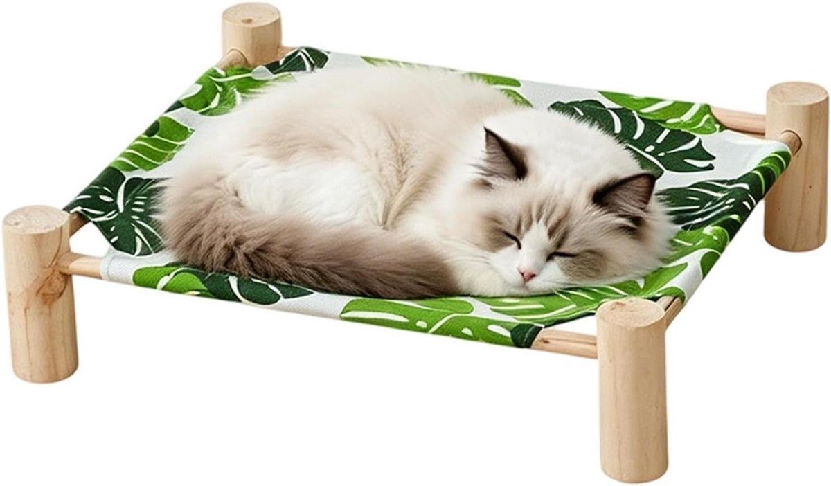 Kattenhangmat Bed - Verhoogde Kattenligstoel - Ontspannen Huisdier - Stabiele Grip - 53 x 48 x 13 cm - A