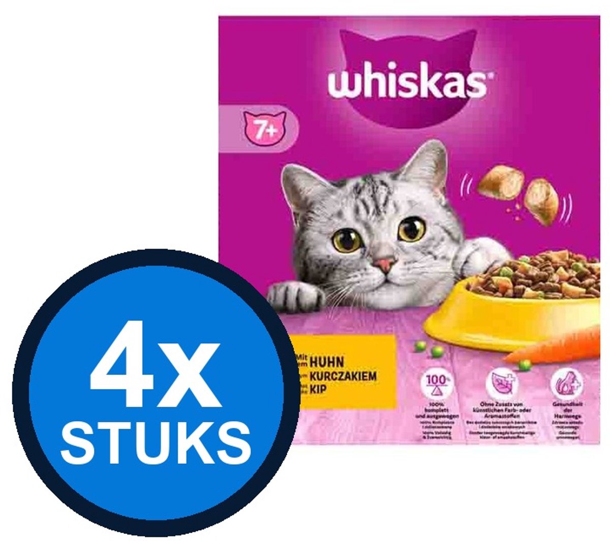 Whiskas - Katten Droogvoer - Senior - Kip - 4x800g