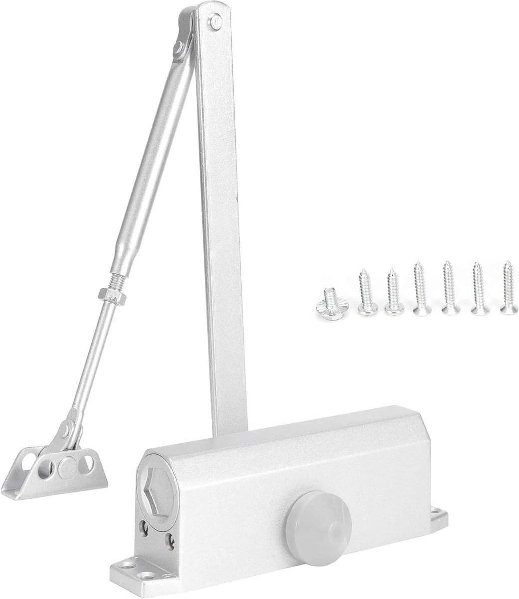 Automatische Deurdranger - Hydraulische Deur Dichter - Veilig Deuren Sluiten - Verstelbare Telescopische Arm - Tot 85KG - Aluminium