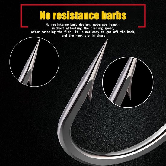 600 Stuks Carbon Stalen Vissen Haken Set met 10 Maten, Ideaal voor Zoet- en Zoutwater Vissen, Inclusief Plastic Opbergdoos en Barbed Eyelets — afbeelding 4