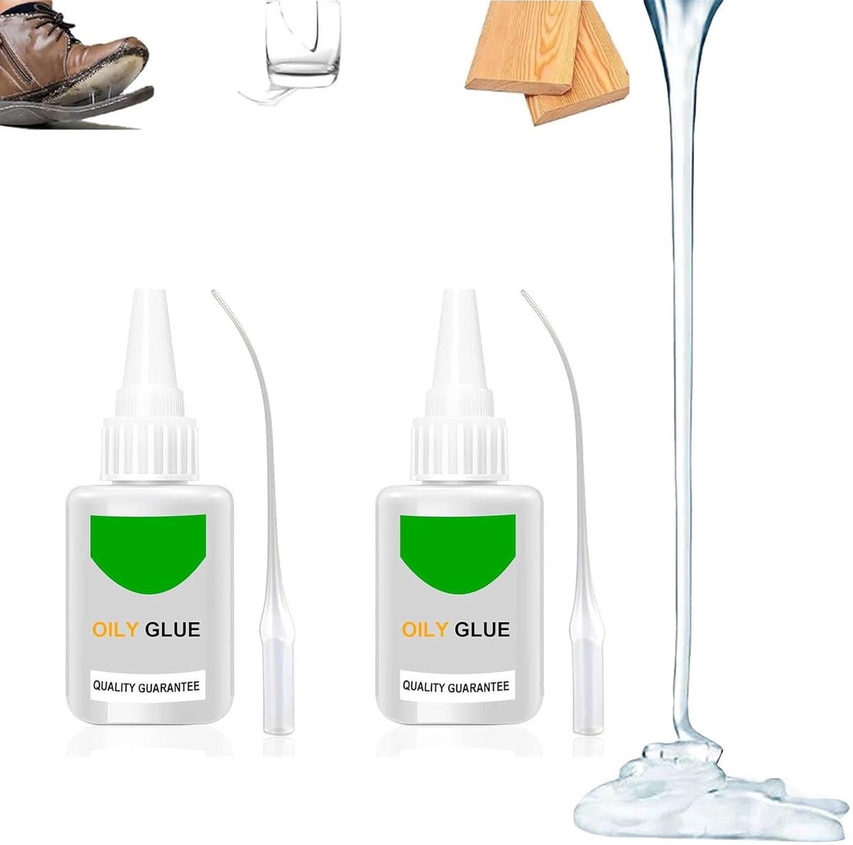 Transparante Multi-Functionele Lijm, Universele Waterdichte Superlijm voor Hout, Glas en Metaal, Extra Sterk, 50g*2 Stuks