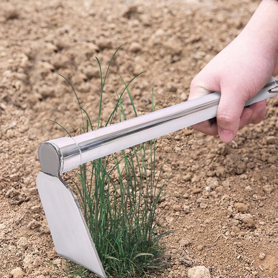 Hand Houten Schoffel - Tuin Schoffel - Bodem Losmaken - Ergonomisch Handvat - 39 cm - Zilver — afbeelding 5