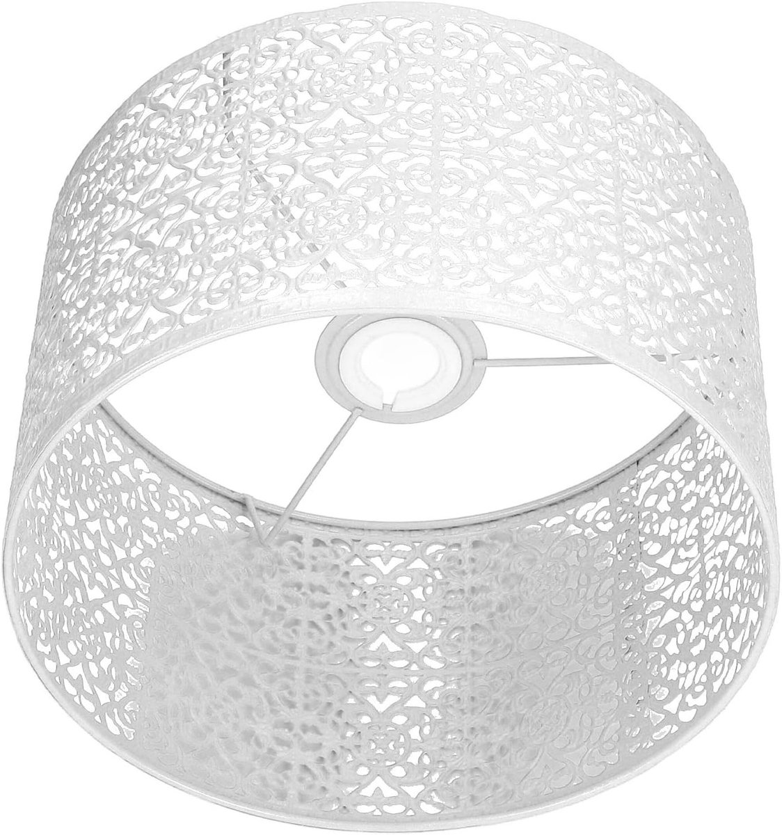 SnelShoppen - Lampenkap Ijzer Kleine Lampenkap voor Tafellamp Staande Lamp E27 E14 Universele Metalen Lampenkap Wit voor Woonkamer Slaapkamer Balkon