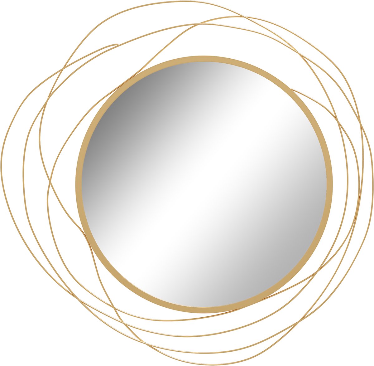 Ronde Wandspiegel Ø65 cm Metalen Frame - Wanddecoratie voor Woonkamer en Slaapkamer