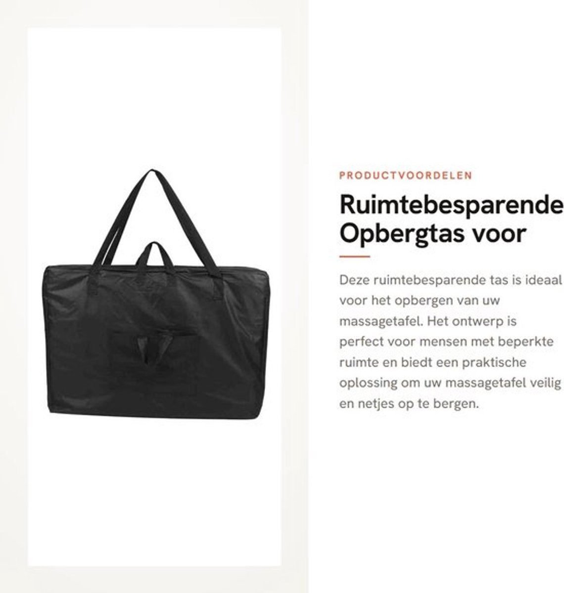 Massagetas Ruimtebesparend - Opbergzak - Duurzaam Canvas - Ergonomische Schouderriem - Bescherming Massagetafel - Handig voor Kleine Ruimtes - Opbergtas
