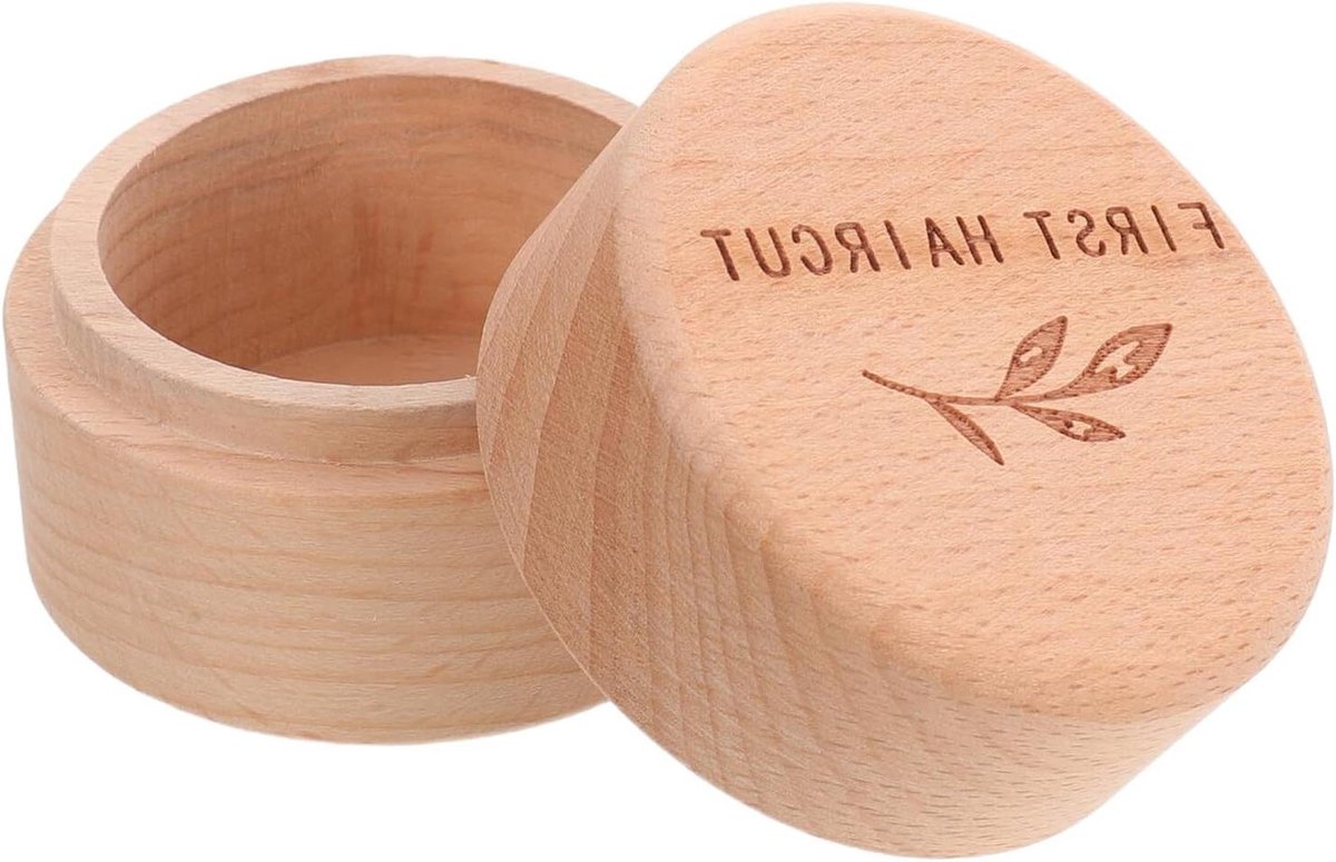 Houten Tandendoos - Bewaarbox Melktanden - Herinneringen Bewaren - Met Compartimenten - 5 x 5 x 4.2 cm - Beige