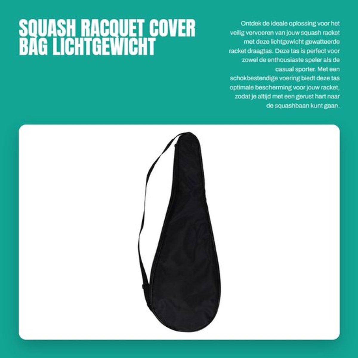 Racket Draagtas Lichtgewicht - Schokbestendig Katoen - Verstelbare Schouderriem - 1680D Oxford-Stof - Scheurbestendig - 71cm Lengte - Racket Tas