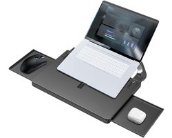Stuurwiel Dienblad - Eet- en Laptophouder - Werken en Eten Onderweg - Stabiele en Antislip Bevestiging - 25x29x25 cm