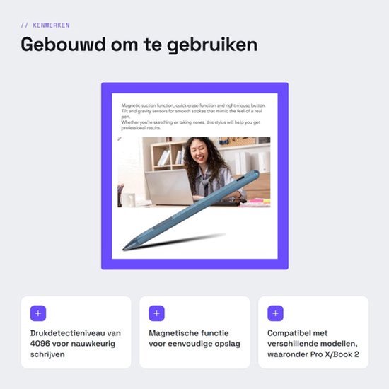Actieve styluspen met oplaadbare functie en vervangende tips — afbeelding 2