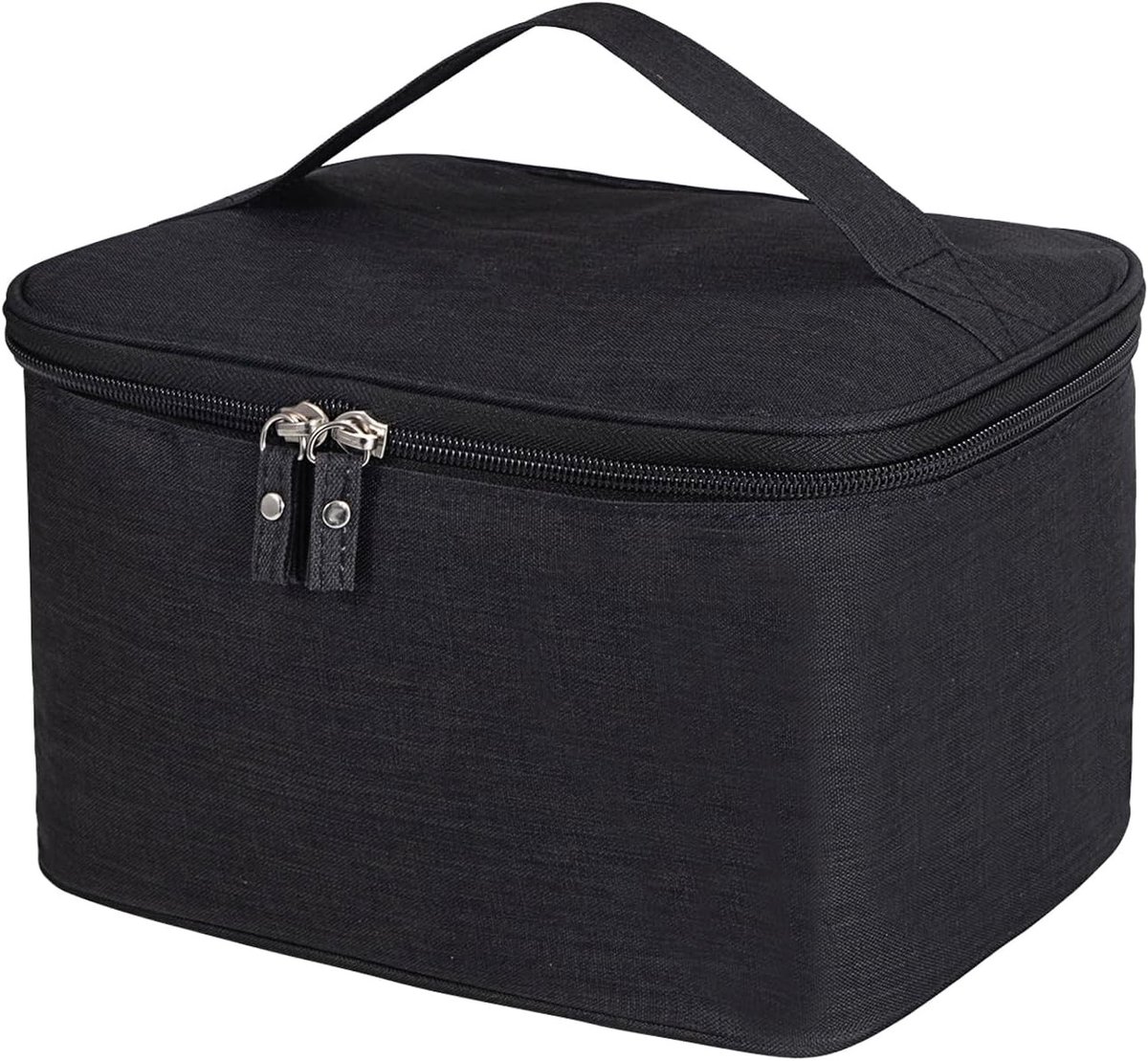 Make-upkoffer voor meisjes - Zwart - 24 x 16 x 14 cm - Polyester Oxford Stoffen Make-uptas met Grote Capaciteit - Voor Vrouwen en Mannen