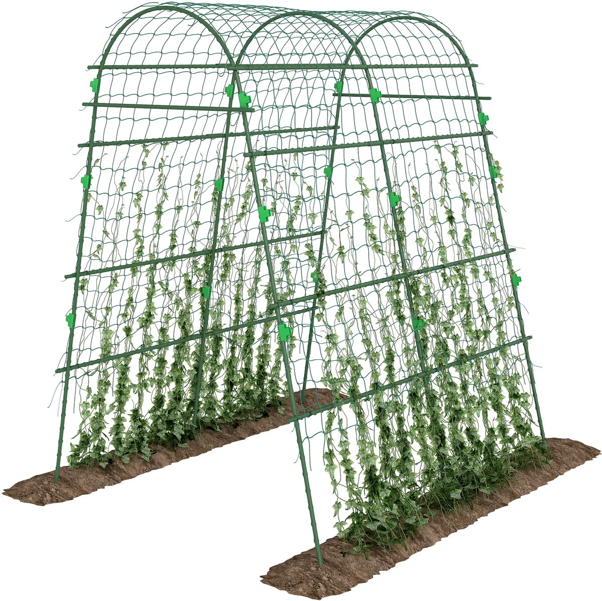 Grote boogconstructie met traliewerk - vogelwerend net - eenvoudig te monteren - metaal - 144 x 167 x 206 cm