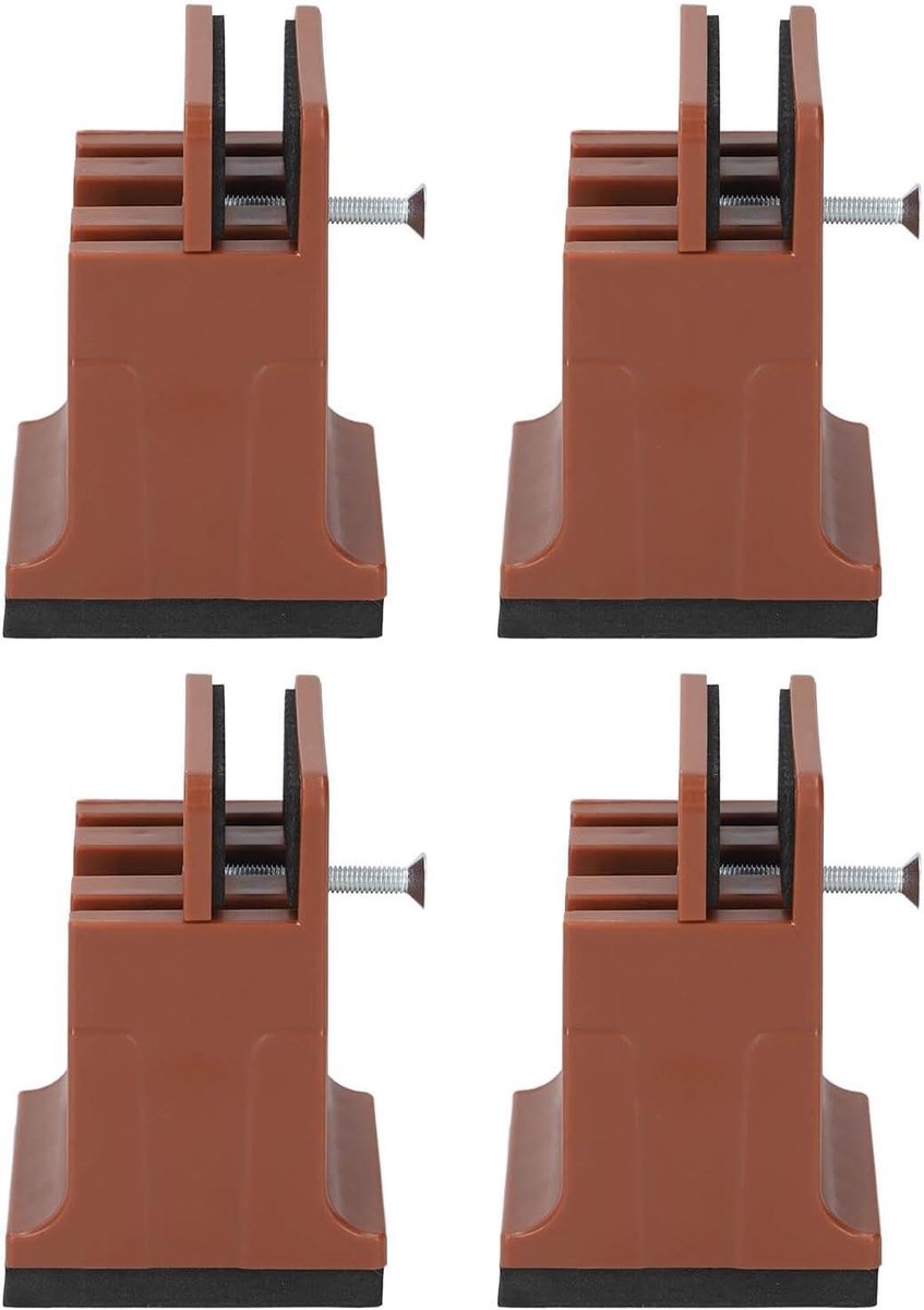 Verstelbare Bedverhogers - Meubelverhogers Stoeptegels - Meubels Verhogen - Stevige Rubberconstructie - 10 cm Hoogte - Bruin
