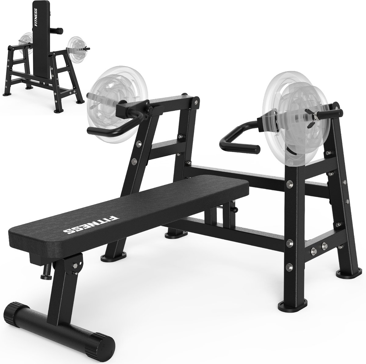 MettleMatic Borstpersmachine met Bankdrukker | 400 kg Draagvermogen | | Verstelbaar & Opvouwbaar bank | Krachttraining Thuisgym