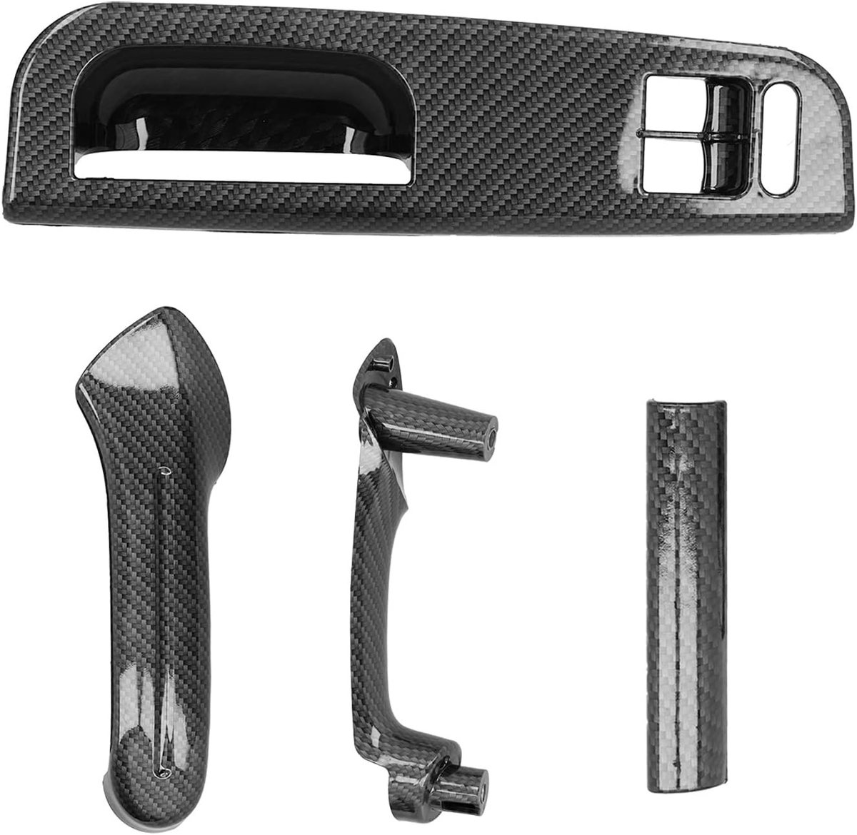 Set van 4 Deurgrepen Covers en Raamschakelaars Bezel in Carbon Fiber Stijl voor MK4 2-Deurs LHD Veiligheidsdekoratie