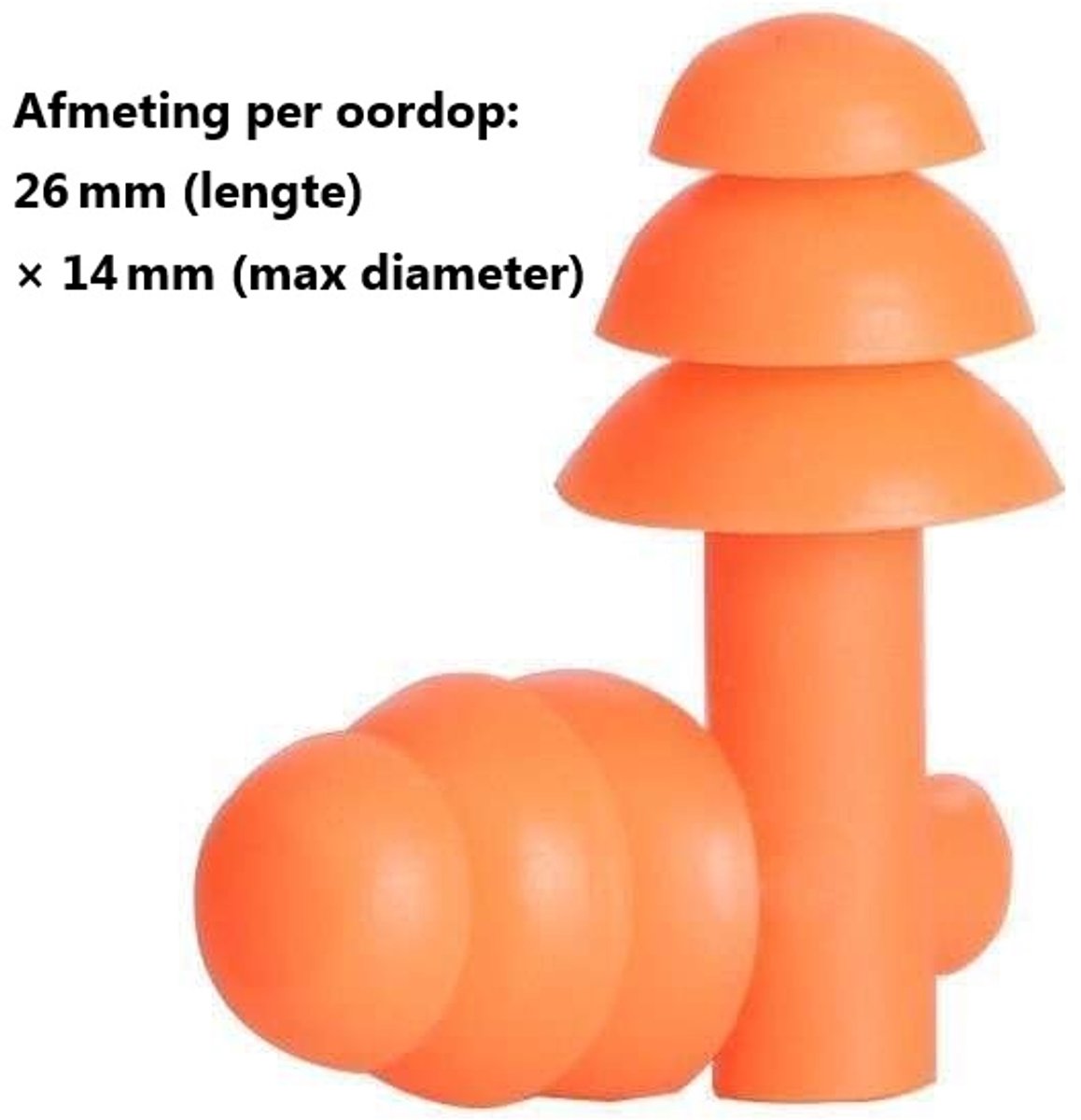 Fyfanie -2 Paren Siliconen Oordoppen-Herbruikbare Spiraal Oordoppen voor Zwemmen en Slaap-Waterdicht Geluidsdempende Oordoppen - Kleur: Oranje