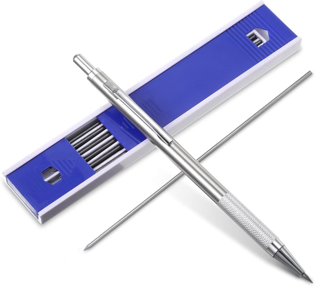 Volledig metalen mechanische potlood 2mm met verwisselbare vulpen voor kunstenaars, schetsen en architectonisch tekenen