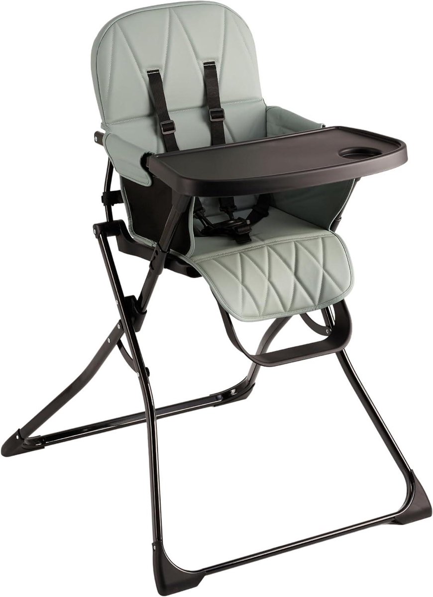 Inklapbare kinderstoel - Eetstoel baby - Veilig eten - Afneembare plank - 71 x 9 x 61 cm - Groen