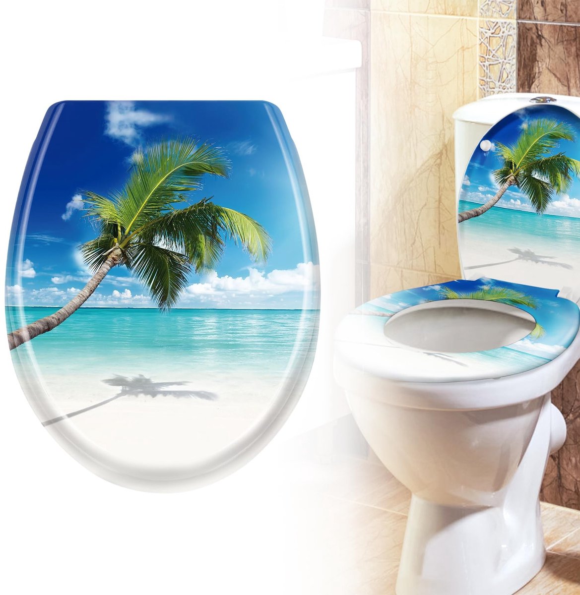 Omgoods - Toiletzitting met Zachte Sluiting, Antibacterieel en Duroplast
