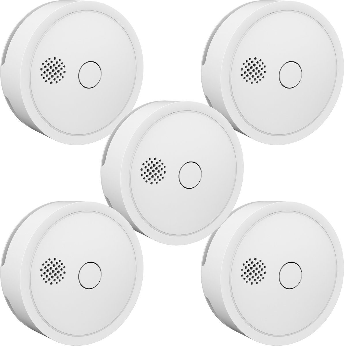 Aroha Home Rookmelder - Smart brandmelder met Matter over Thread - Compitabel met Google, Apple, Alexa, Home Assistent - Multipack 5 set