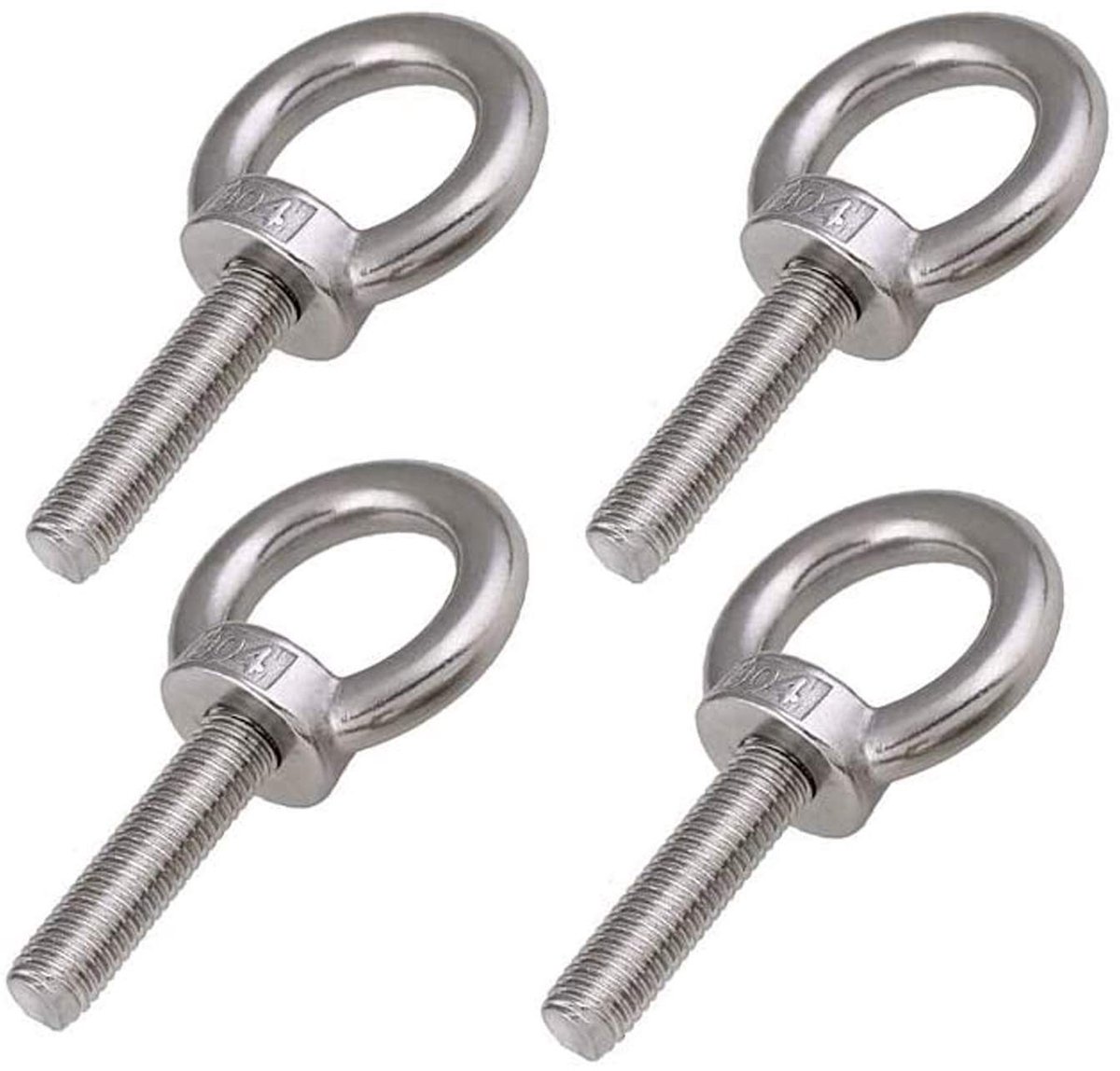 Omgoods - 4 Stuks M10 x 40 mm Ringschroeven van RVS