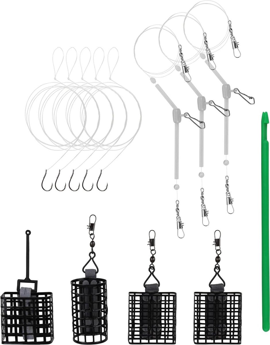 Feederset - Visset - Feeder Vissen - Direct Klaar Voor Gebruik - 13 Delig - Transparant