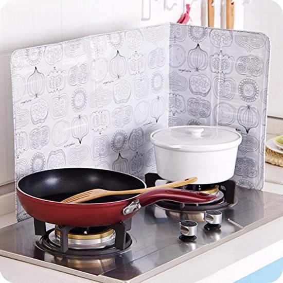 Fornuis Spatscherm - Keuken Bescherming - Koken en Bakken - Opvouwbaar Ontwerp - 39x84 cm - Zilverkleurig — afbeelding 2