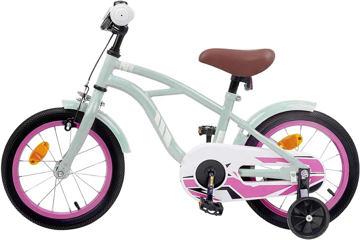 Kinderfiets Jeugdfiets Kinderloopfiets Kinderen Leren Fietsen Verstelbaar Stuur en Zadel 16 inch Lichtgroen
