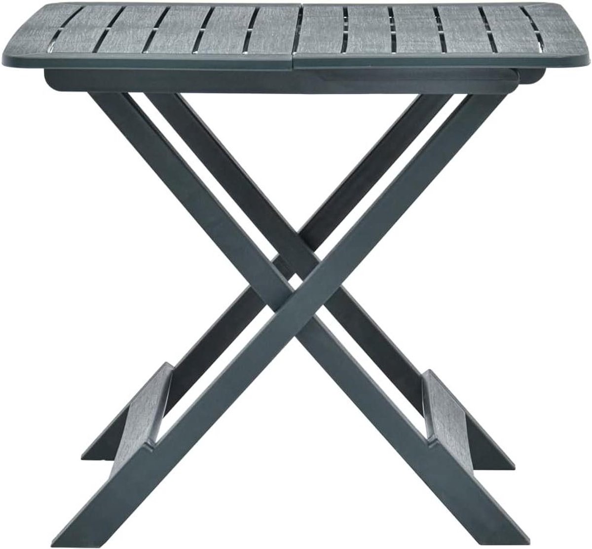 Inklapbare tuintafel - Opvouwbare tafel - Buiten eten - Latten design - 79 x 72 x 70 cm - Groen