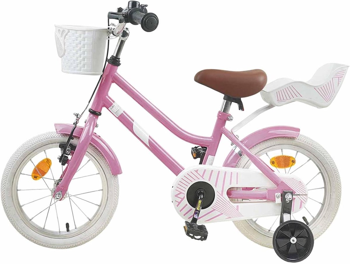 Kinderfiets Loopfiets Peuter Veilig Leren Fietsen Stalen Frame 12 inch Lichtroze