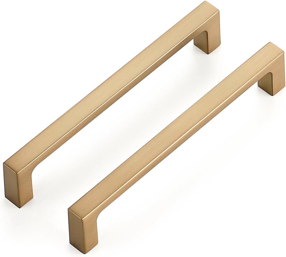 KZQ Goudkleurige Massief Vierkante Kastgrepen 5 Inch (12,8 cm), Set Van 10 Stuks, Comfortabele Zinklegering Handgrepen Met Schroeven Voor Keukenkasten En Lades