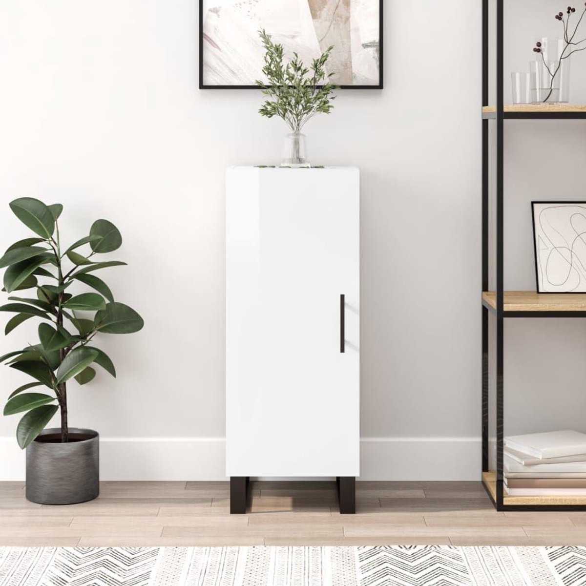 Modern Dressoir - Bijzetkast Hout - Opbergen Woonkamer - Drie Vakken Deur - 345 x 34 x 90 cm