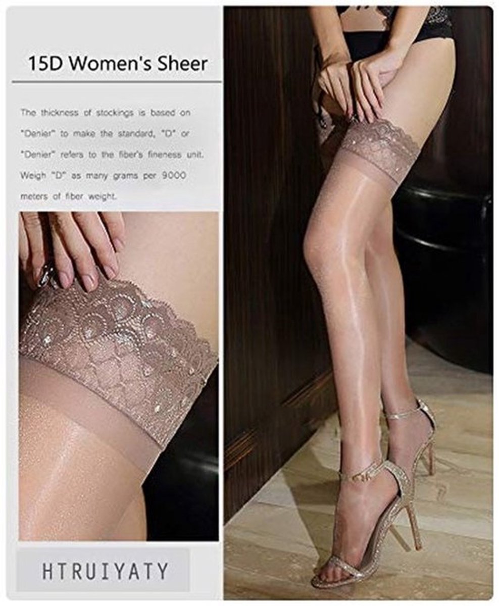 Hold Up Kousen Antislip Siliconen - Kousen met Kant - Hoogte 155-180cm - Zacht en Elastisch - Perfecte Beenvorm - Cadeau voor Vrienden