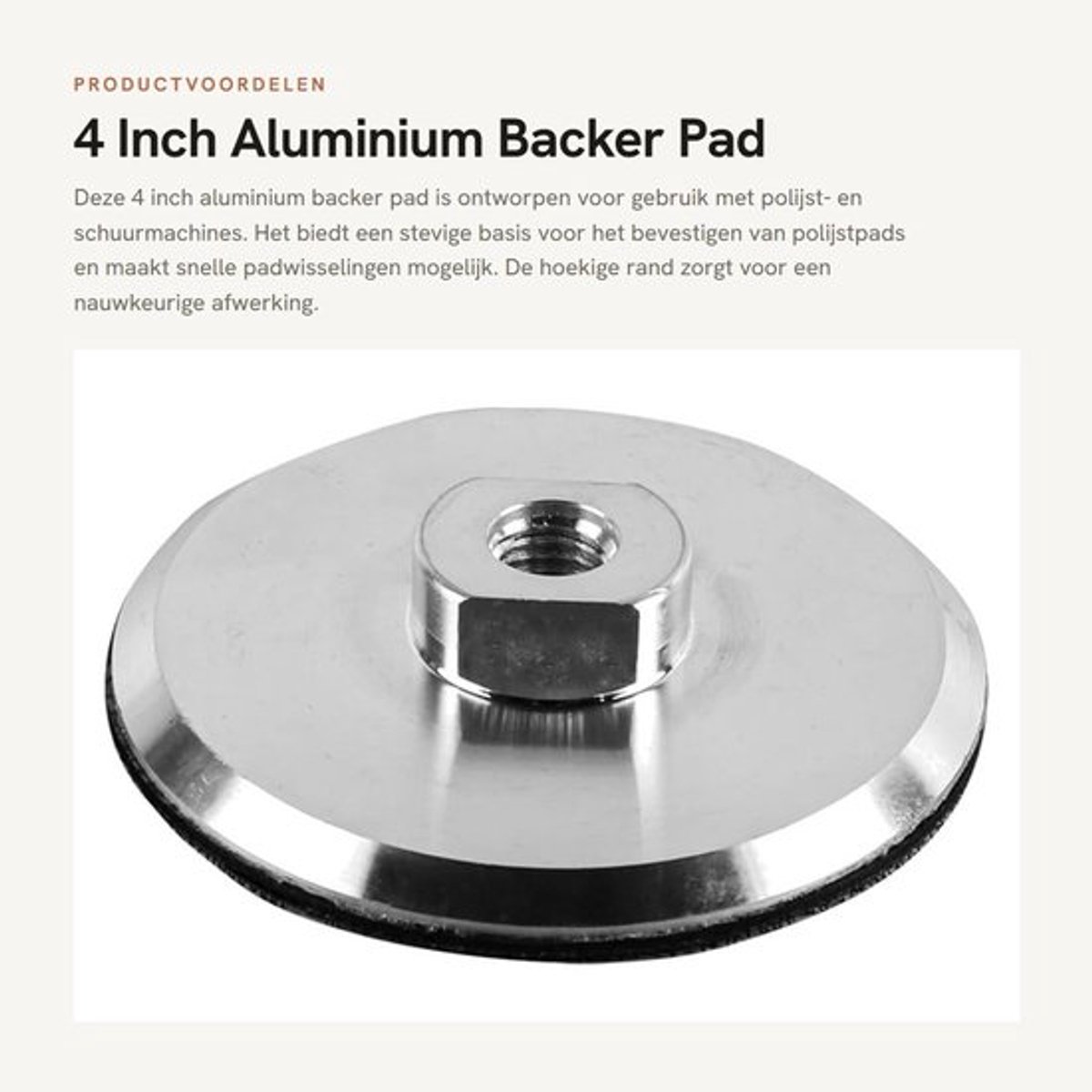 4 Inch Aluminium Backer Pad voor Slijpmachines