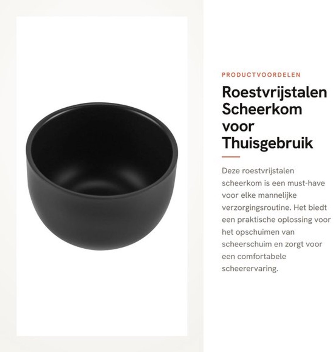 Scheerkom Roestvrijstaal - Scheerschuimcontainer - Scheeraccessoires - Lichtgewicht - Klassiek - Perfect voor dagelijks gebruik - Scheerschuimkom