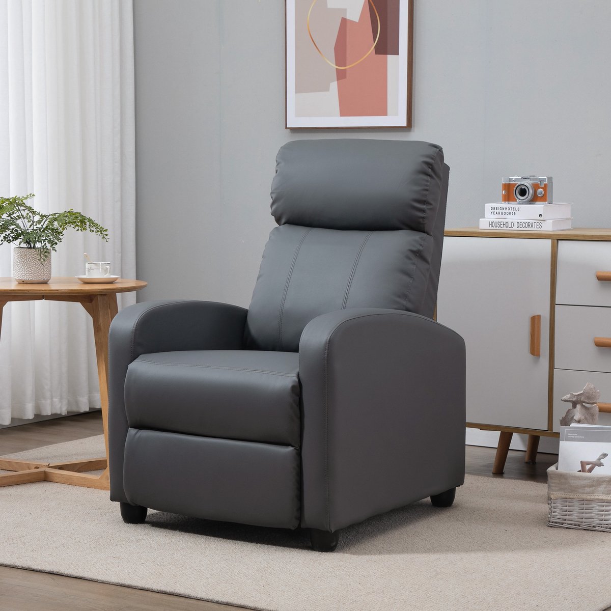 HOMCOM massage relaxfauteuil met afstandsbediening - Massagestoel, tv-fauteuil, relaxstoel - Grijs – foto 7