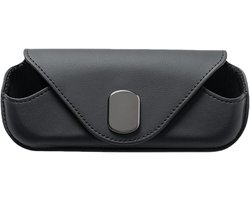 Brilhouder Auto - Zonnebrilhouder Opbergdoos - Veilig Bril Opbergen - Luxe Leer Design - 18 x 7.5 cm - Zwart