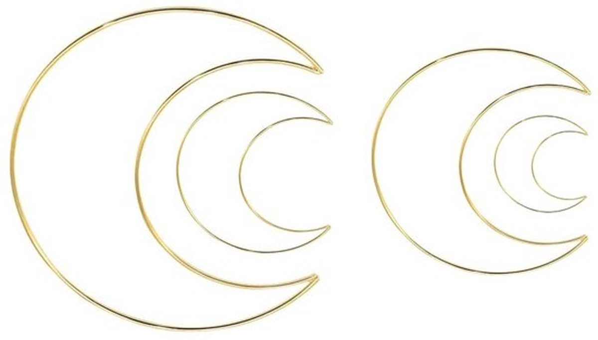 Ring Gouden Metalen - 4-delige Set - Bloem/Krans - Bruiloftsdecoratie - Dromenvanger - Knutselen